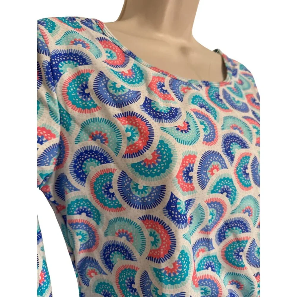 Aqua Sol Women's Medium Rash Guard UPF 50+ Long Sleeve Print NWT Swimsuit